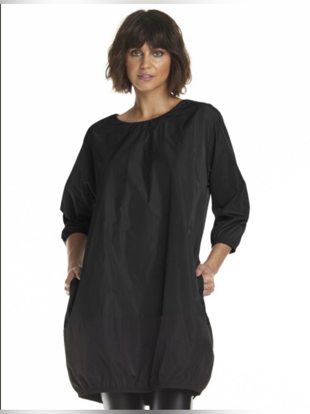 PLANET by Lauren G Nylon Bulle Bubble Hem Dress Black Sz 3 US XLg